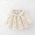 thumbnail image 5 of Qingpeng Girls Long Sleeve Polka Dot Dress Ruffle Collar Flower Embroidery A Line Casual Wear for Girls, 5 of 9