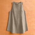 thumbnail image 5 of Ayolanni Crew Neck Summer Dresses for Women Solid Sleeveless Casual Midi Tank Dress Vacation Soft Above Knee Cotton Linen Beach Sundress Yellow L, 5 of 9