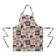 thumbnail image 2 of Pioneer Flower Floral Print Pattern Apron for Women and Men, Cotton Linen Waterproof with Pockets, Adjustable, 33x27 Inch for Kitchen, Gardening, BBQ, Salon, 2 of 6