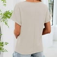 thumbnail image 6 of Vmvidoty Women's Summer Top Short Sleeved T-Shirt Round Neck Casual Blouses Tee Top Beige 2XL, 6 of 6