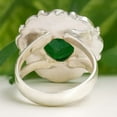 thumbnail image 4 of SATYAVIE JEWELLERY 925 Sterling Silver Green Onyx Ring Handmade Heart Cut Gemstone Ring, Unique Statement Oxidised Ring, Elegant Cocktail Ring for Women Ring Size US 4.5, 4 of 6