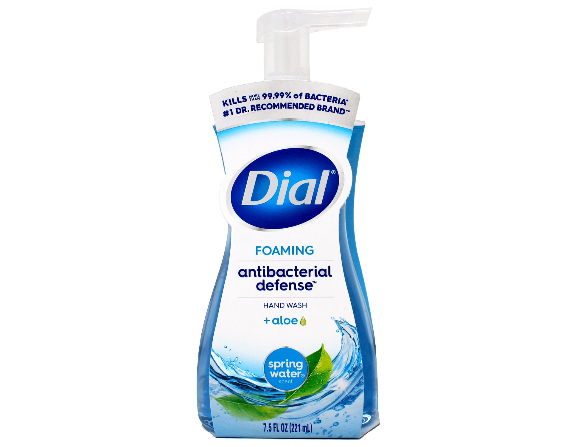 Dial Antibacterial Defense Foaming Hand Soap, Spring Water Scent, 7.5 fl oz Pack of 4