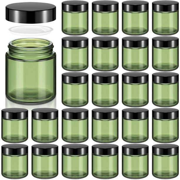 Frascos de vidrio Norme de 4 oz/120 ml con tapas redondas a prueba de fugas, 24 unidades