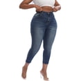thumbnail image 5 of Gocolloa Womens Plus Size Capri Jeans Stretchy High Waisted Skinny Denim Capris Pants Royal Blue 22W, 5 of 6