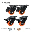 thumbnail image 2 of Rueda Mueble Repuesto Giratoria Freno Llanta Pvc Kit 4pcs, 2 of 8