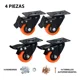 thumbnail image 2 of Rueda Mueble Repuesto Giratoria Freno Llanta Pvc Kit 4pcs, 2 of 8