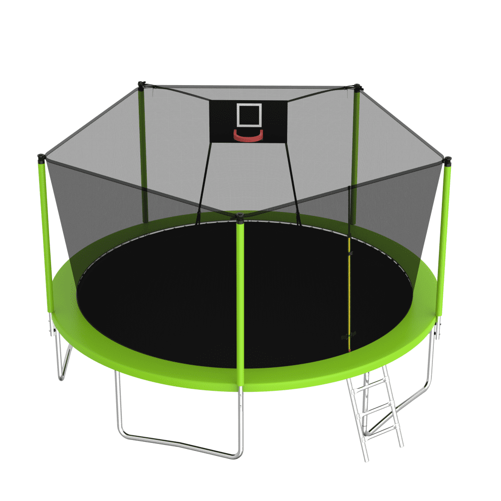 14FT Heavy-Duty Trampoline Set - Includes UV-Resistant Net & Mat with Galvanized Rust-Proof Construction