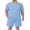 Light Blue, variant on Couple Matching Pajamas Sets Men Short Sleeve Button Up Pjs Sleepwear 2 Piece Lounge Set
