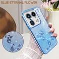 thumbnail image 3 of CCSmall for Motorola Edge 50 Ultra Bling Case Crossbody Lanyard for Woman Girls, Glitter Diamond Flower Shoulder Strap Wristband Cute Sparkle Protective Case Cover for Moto X50 Ultra YSH Blue, 3 of 8