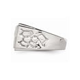 thumbnail image 4 of Gem & Harmony Mens Stainless Steel 1/20 Carat (Ctw) Diamond Cross Textured Rings for Men, 4 of 6