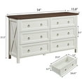thumbnail image 2 of DEALTOPS Farmhouse 6-drawer Dresser, Versatile Chest of Drawers for Living Room or Bedroom, White, 2 of 7
