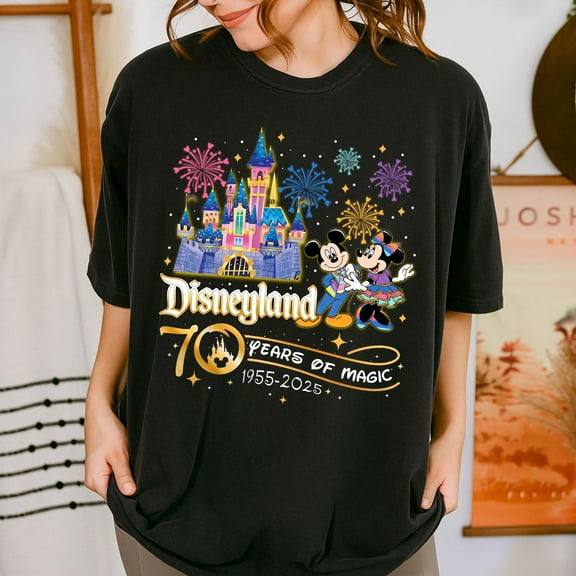 Fukika Disneyland 70th anniversary 1955-2025 shirt, 70 years of magic shirt, Disneyland family vacation 2025 shirt, Platinum celebration Tee