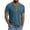 Blue, variant on COSFO Solid Mens Shirts Casual Stylish Henley Cotton Short Sleeve Tops Pullover Button Loose Fit with Pocket Mens Classic T-Shirt
