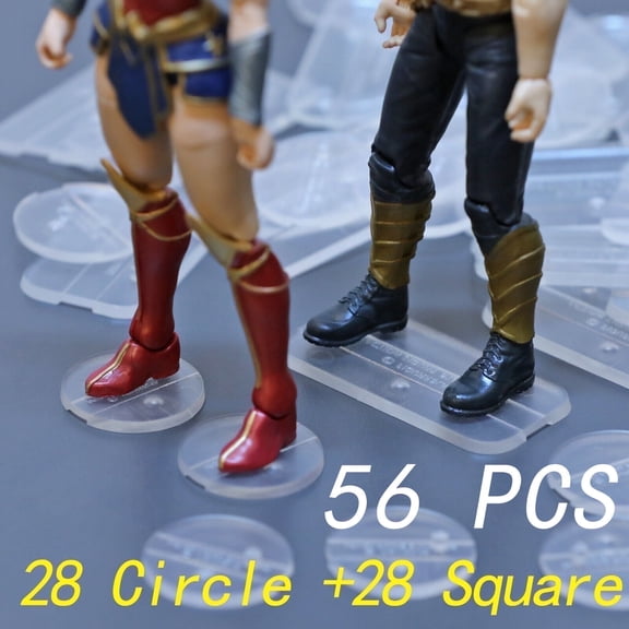 FIGURESLAB 56PCS Action Figure Stand Bases, Assembly Display Holder Accessories, Fit for 6 inch MOTU Figures