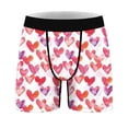 thumbnail image 4 of Ousvtion on Sale Valentine's Day Mens Trunks Love Heart Print Boxer Briefs Valentines Rose Boxers Underwear Comfort Soft Brief Gift for Men Clearance,A07-Pink,Small, 4 of 5