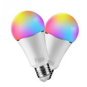 Pivoi Smart Light Bulbs Alexa & Google Assistant Compatible, 2 Pack, LED RGB WiFi