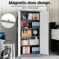 thumbnail image 3 of Fesbos Metal Garage Storage Cabinet with 2 Doors and 5 Adjustable Shelves - 71" Steel Lockable File Cabinet,Locking Tool Cabinets for Office,Garage, 3 of 8