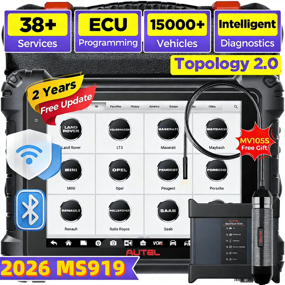 Autel MaxiSys MS919 Smart Diagnostics Tool, 2026 New Motor TruSpeed Same as MSUltra,,E'CU Pr0gramming C0ding, 40  Reset, 3K  Active Tests, Up of MS909 Ultra Lite Elite 2