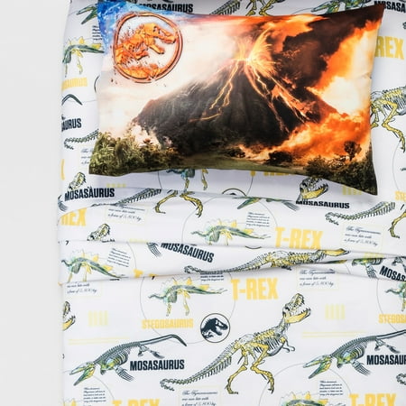 Jurassic World 3 Piece Twin Dinosaur Sheet Set Bedding Walmart Com