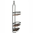 thumbnail image 2 of Utopia Alley Tia Rustproof Teak Overhead Shower Caddy with 3 Shelves - Decorative Shower Rack for Shampoo & Toiletries Storage, For Bathroom Accessories & Guest Bathrooms - Black Finish, 2 of 5
