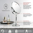 thumbnail image 3 of MIRRORVANA Large Double Sided 10X and 1X Magnifying Makeup Mirror with Stand in Gift Box, 15-Inch Height and 8-Inch Wide, 3 of 8