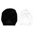 thumbnail image 3 of LABSERRON 2pcs Nursery Beanie Bowknot Turban Soft Comfortable Newborn Hats For Boys Stylish Pleuche Seasons White, 3 of 8