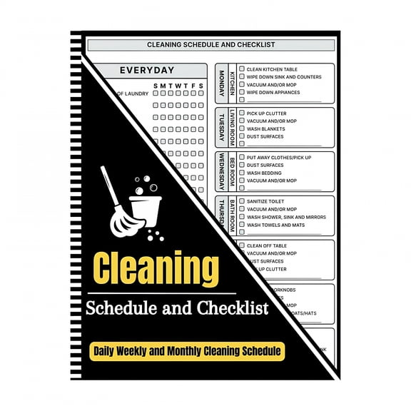 CCOCC Cleaning Schedule And Checklist | Cleaning Planner | House Cleaning Schedule Planner | Daily Weekly And Monthly Cleaning Schedule For Adults | Household Chores With Check Lists