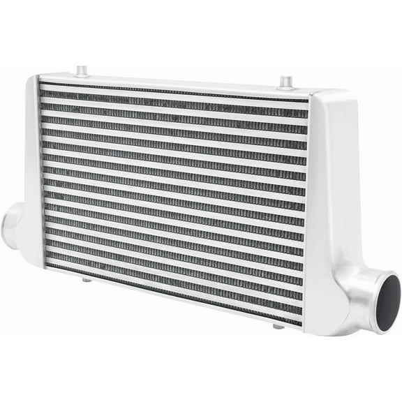 Aluminum Front Mount Intercooler, Universal Intercooler with 3" Inlet & Outlet, High-Performance Aluminum Turbo Intercooler for Turbocharger Systems