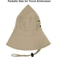 thumbnail image 5 of Unisex Cotton Boonie Hat Summer Outdoor Packable Fishing Bucket Hat Beach Sun Hat with String for Women Men, 5 of 5