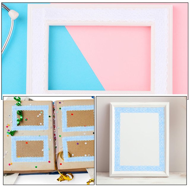 BESTYASH Cintas Adhesivas De Encaje Decorativo Multicolor Para Manualidades Y De Marcos Fotos