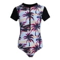 thumbnail image 2 of Bañador con Estampado Árboles Palmeras Vintage Elástico Sin Cable cinturo Vacación para Mujer Ropa Negro 2XL BLESIY traje de baño de una pieza, 2 of 8