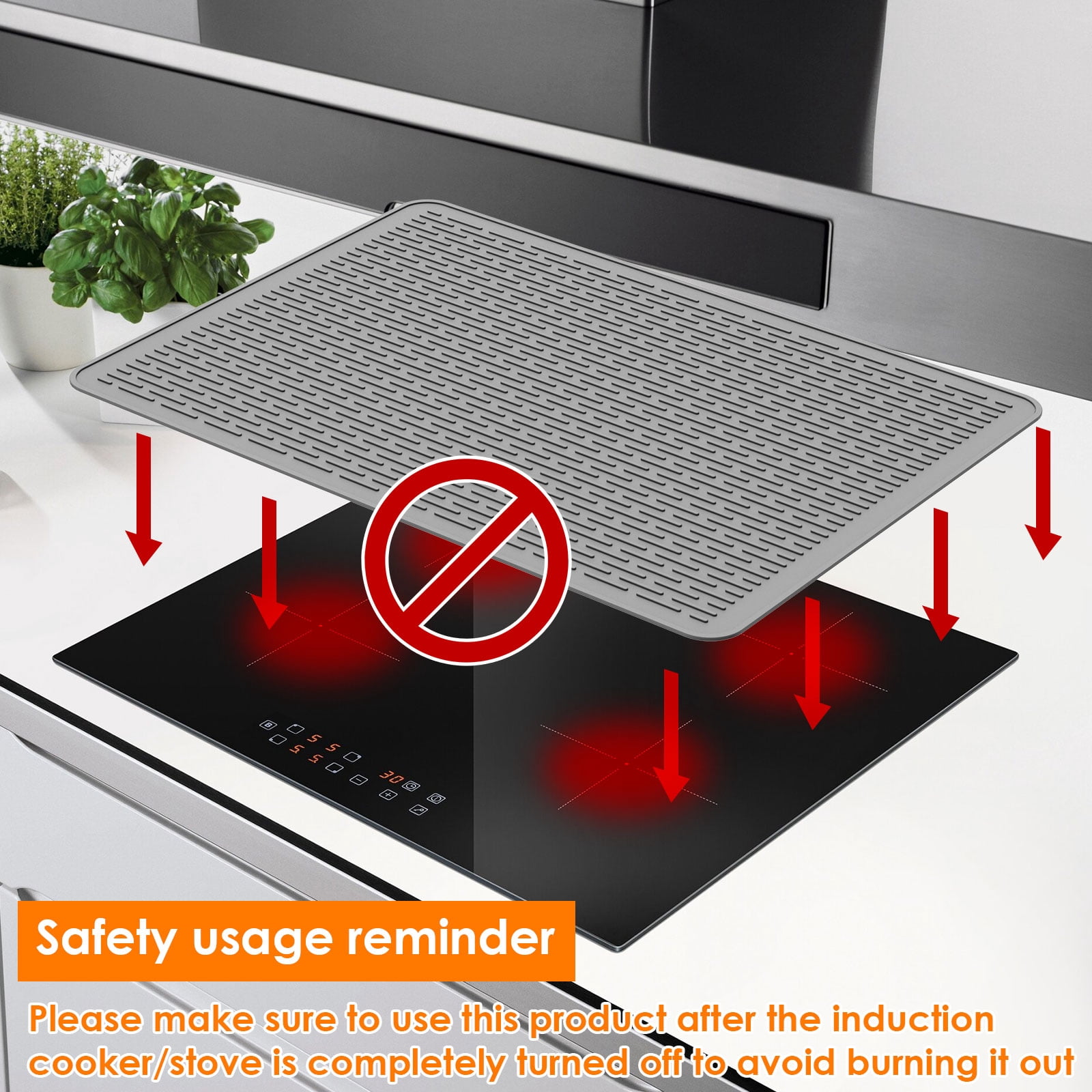 Ikoopy Thermochromic Silicone Stove Top Cover Extra Large Rollable Glass Cooktop Protector for Electric Stove Kitchen Countertop