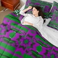 thumbnail image 4 of Manfei Southwestern Aztec Geometric 7-Piece Twin Bedding Sets,Rustic Western bohemian Bedding Comforter Set,Green Purple Sheet Sets For Adult,Microfiber Bedroom Decor Reversible, 4 of 8