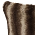 thumbnail image 2 of SAFAVIEH Coco Striped Plush Fur Pillow, Milk/Chocolate, 2 of 3