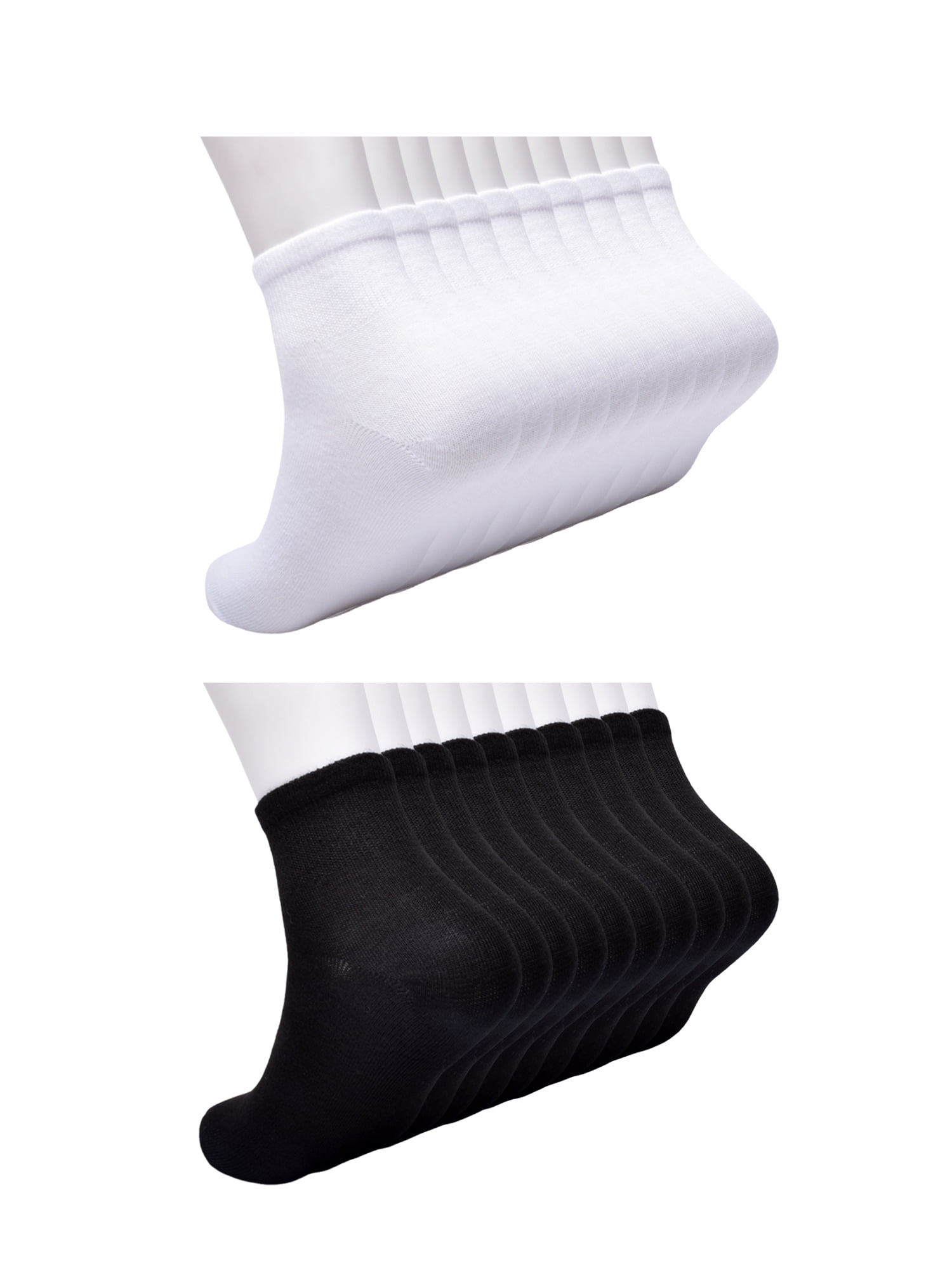 No Boundaries Women's Ankle Cut Socks, 20 Pack, Shoe Sizes 4-10