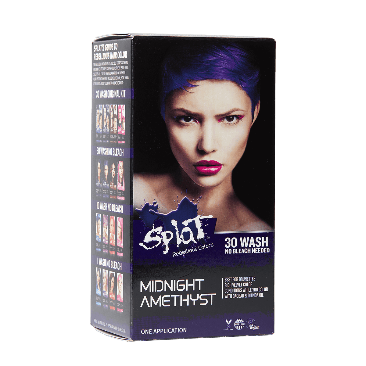Splat 30 Wash Semi Permanent Midnight Amethyst Hair Color No
