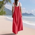thumbnail image 4 of Breezora Women's Boho Floral Wide Leg Jumpsuit Casual Pleated Overalls with Pockets Summer Comfort Romper M Size Hot Pink, 4 of 9