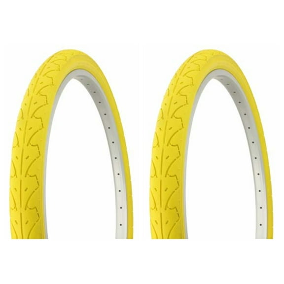 Tire set. 2 Tires. Two Tires Duro 26" x 1.95" Yellow/Yellow Side Wall HF-105. Bicycle Tires, bike Tires, beach cruiser bike Tires, cruiser bike Tires