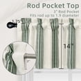 thumbnail image 4 of DriftAway Chris Linen Lined Valance Double Layer Thermal Insulated Room Darkening Blackout Valances 3 Inch Rod Pocket Vertical Striped Kitchen Valance for Bathroom 52 Inch by 14 Inch Loden Green, 4 of 8
