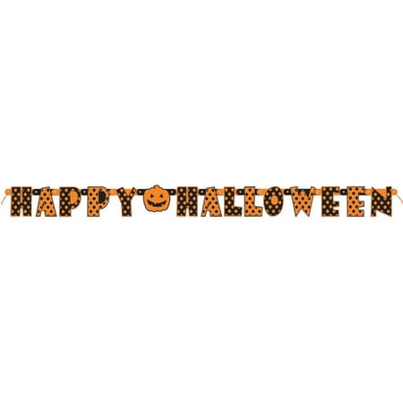 Luau Letter Banner - 5.5' Polka Dot Happy Halloween Letter Banner