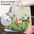 thumbnail image 5 of Table Placemats Set of 4,Washable Wipeable PVC Vinyl Woven,Heat Resistant Placemats for Dining Tables,11.7x17.5 Inch Place Mats Indoor Set of 4,Floral Butterfly, 5 of 8