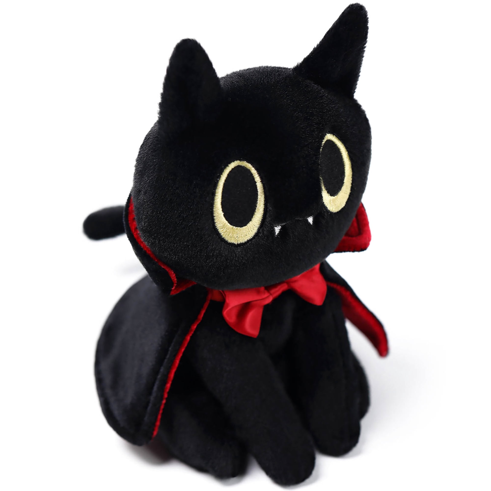 McHugs: Halloween Series - Dracula Cat - 7" Black & Red Stuffed Animal Plush, Soft Weighted Cuddle Toy, Cozy Comfort Play Companion, Baby-Toddler-Kids