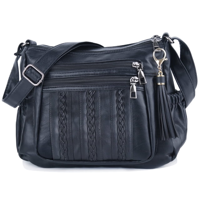 ELDA Monederos para mujer, carteras de piel sintética suave, bolso cruzado para mujer, bolso de hombro con múltiples bolsillos