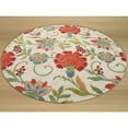 thumbnail image 4 of EORC Ivory Hand-Tufted Wool Transitional Spring Garden Rug, 4' Round, 4 of 4