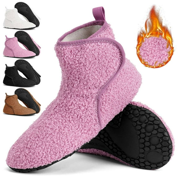 Deago Women Warm Bootie Slipper Socks Winter Cozy Fuzzy House Shoes Non Slip Soft Lightweight Indoor Outdoor