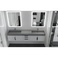 thumbnail image 6 of Amazon 84" White Wood Floating Vanity with Gray Top and Brushed Nickel Trim, 6 of 10