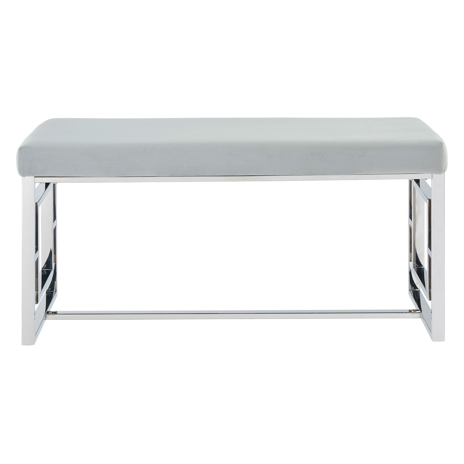 !nspire Stainless Steel Velvet Indoor Bench