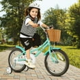 thumbnail image 2 of Gymax 16'' Kids Bike w/ Height Adjustable Handlebar Seat Basket Bell Training Wheels Green, 2 of 10