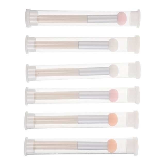 KALLORY 6Ud De Esponjas Y Brochas Para Maquillaje Con Mango Largo Multicolor Para