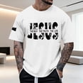 thumbnail image 2 of BUWTTER Mens T Shirts Graphic Short Sleeve Casual Comfort Letter Print Loose Crew Neck Summer Mens Shirts White M, 2 of 4